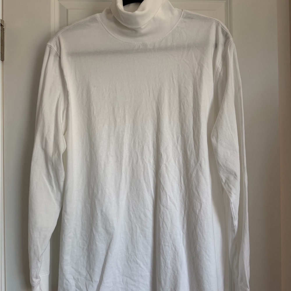 Lands' End Classic White Turtleneck